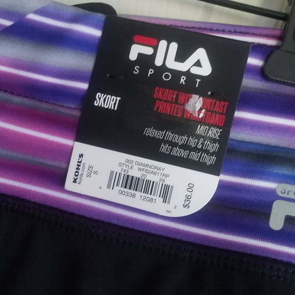 NWT Fila Sport Skort S Contrast Waist NEW - Picture 3 of 6